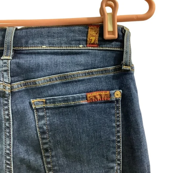 7 for all mankind dark washed distressed skinny jeans size 25 - Picture 4 of 4